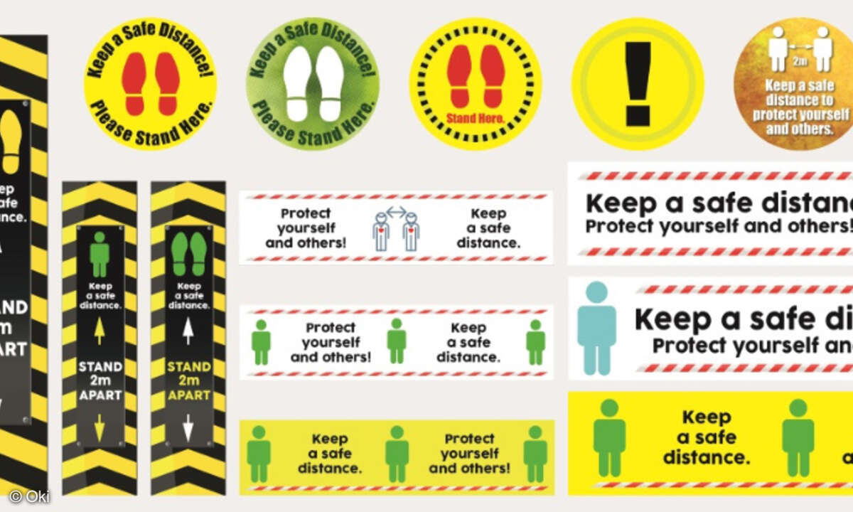 Oki bietet kostenlose Medien, die Unternehmen bei Social Distancing-Maßnahmen unterstützen
