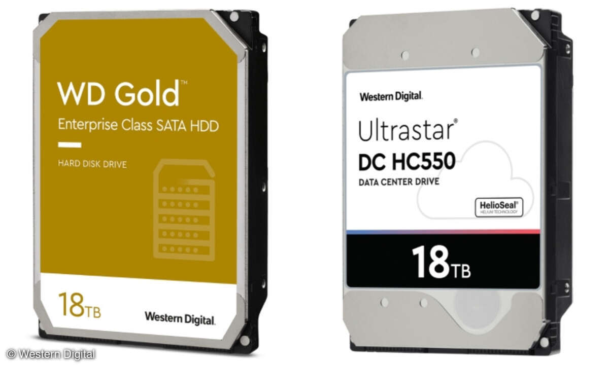WD Gold und Ultrastar DC HC550 mit 18 TByte