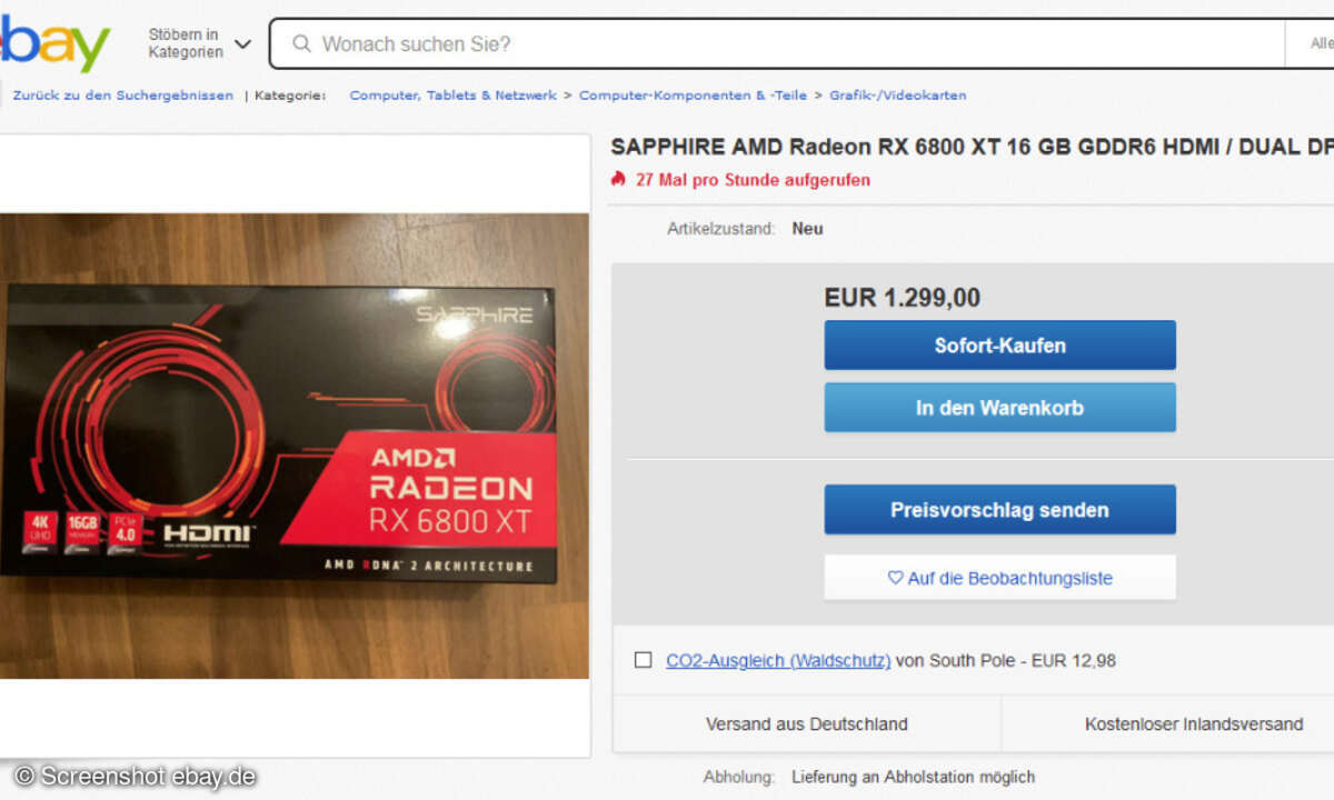 AMD Radeon RX 6800 XT zum Wucherpreis