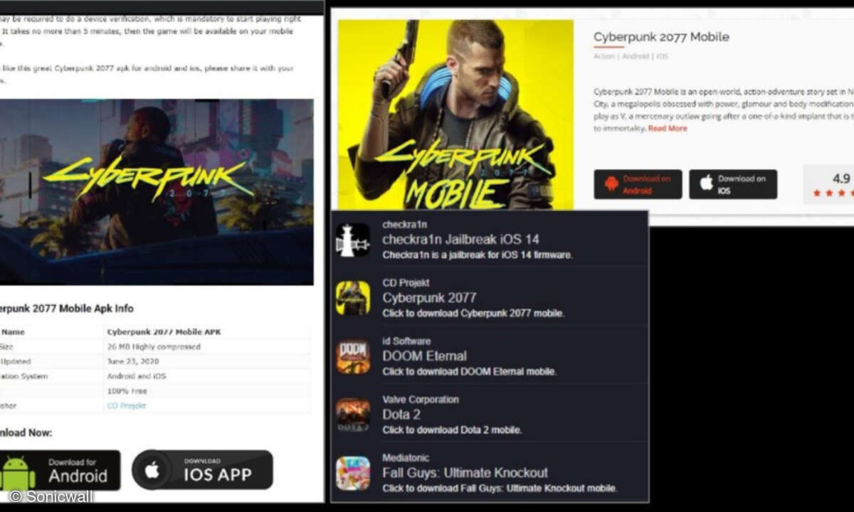 Falsche Apps des Computerspiels Cyberpunk greifen Daten ab