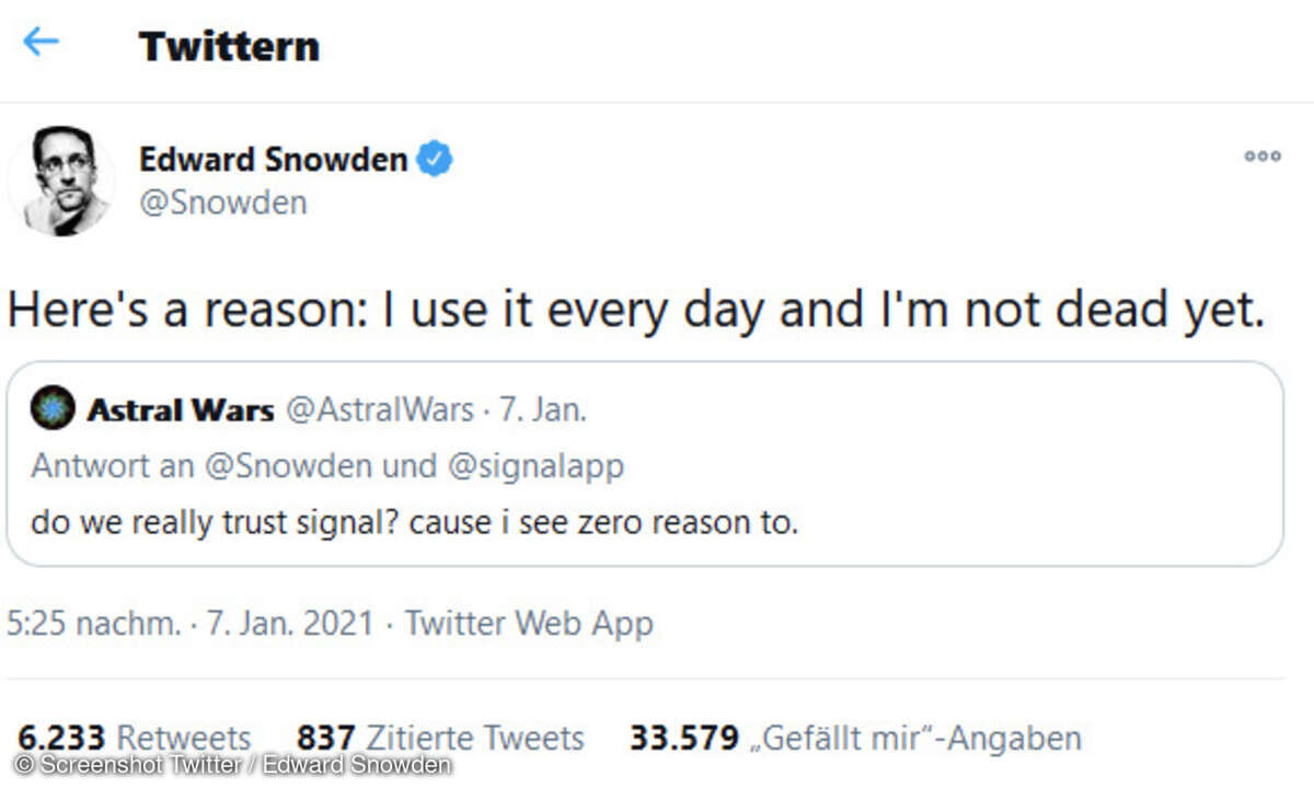 Edward Snowden zu Signal