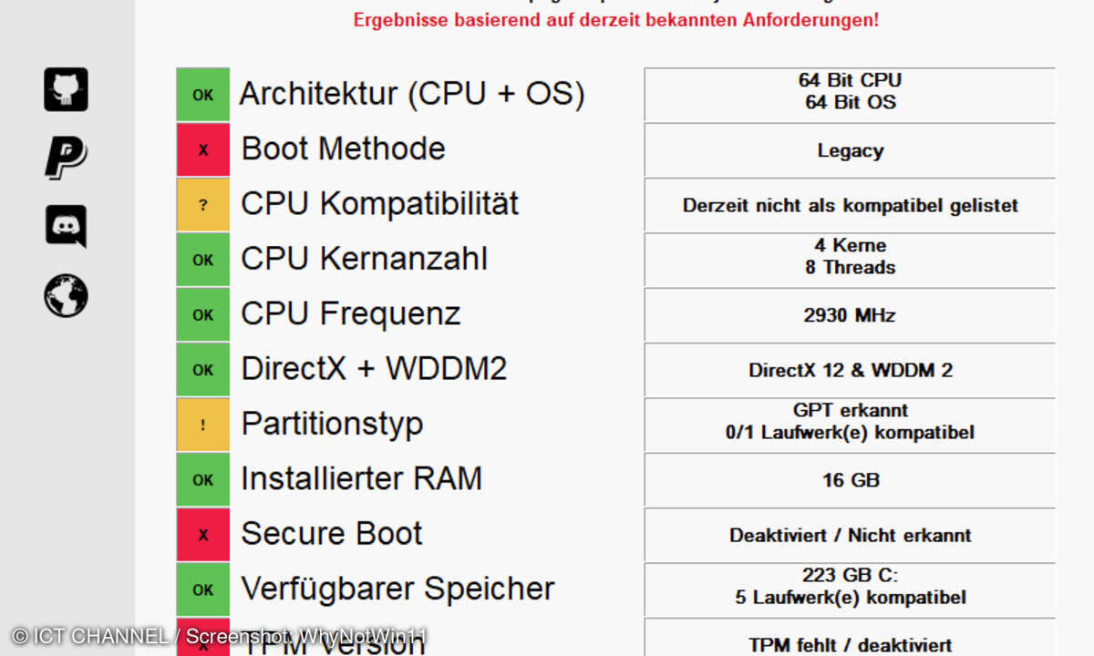 Hardwarekompatibilität mit Windows 11