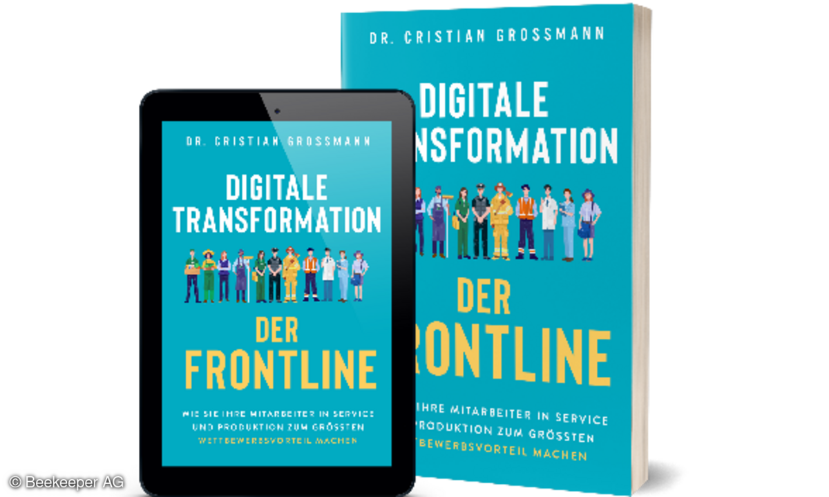 Die Neuerscheinung „Digitale Transformation der Frontline“ von Dr. Cristian Grossmann ist als Taschenbuch und als eBook erhältlich (Bild: Beekeeper AG)