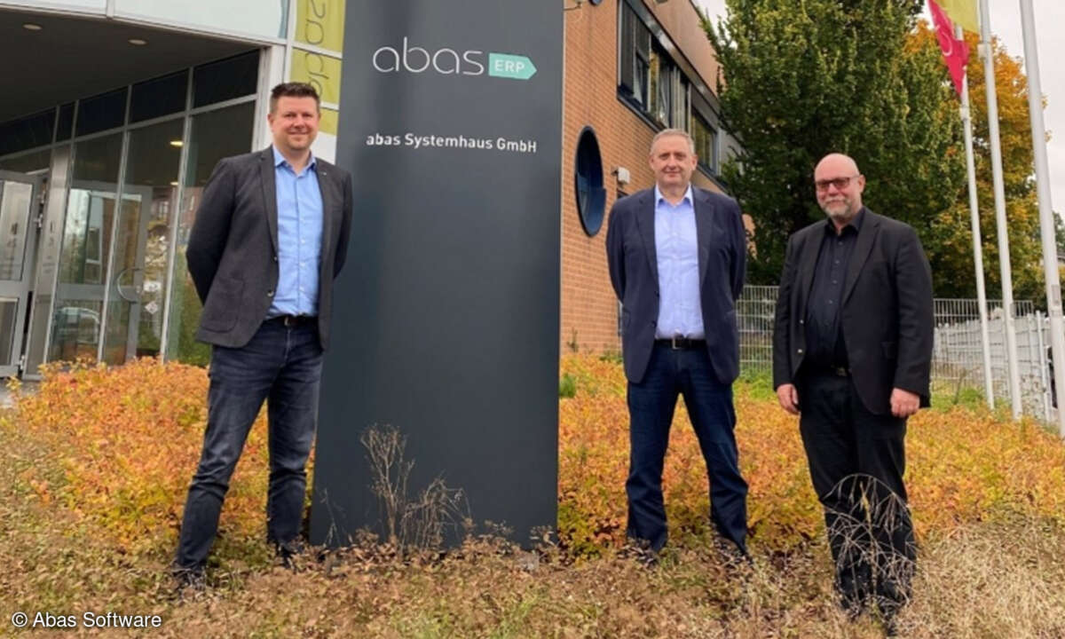 Das Management von Abas: Emmanuel Moritz, VP International Operations Abas Software GmbH und Interim Manager der Abas Systemhaus GmbH, Richard Furby, General Manager Abas Software und John Ohlrau, CEO der Abas Systemhaus (von links)