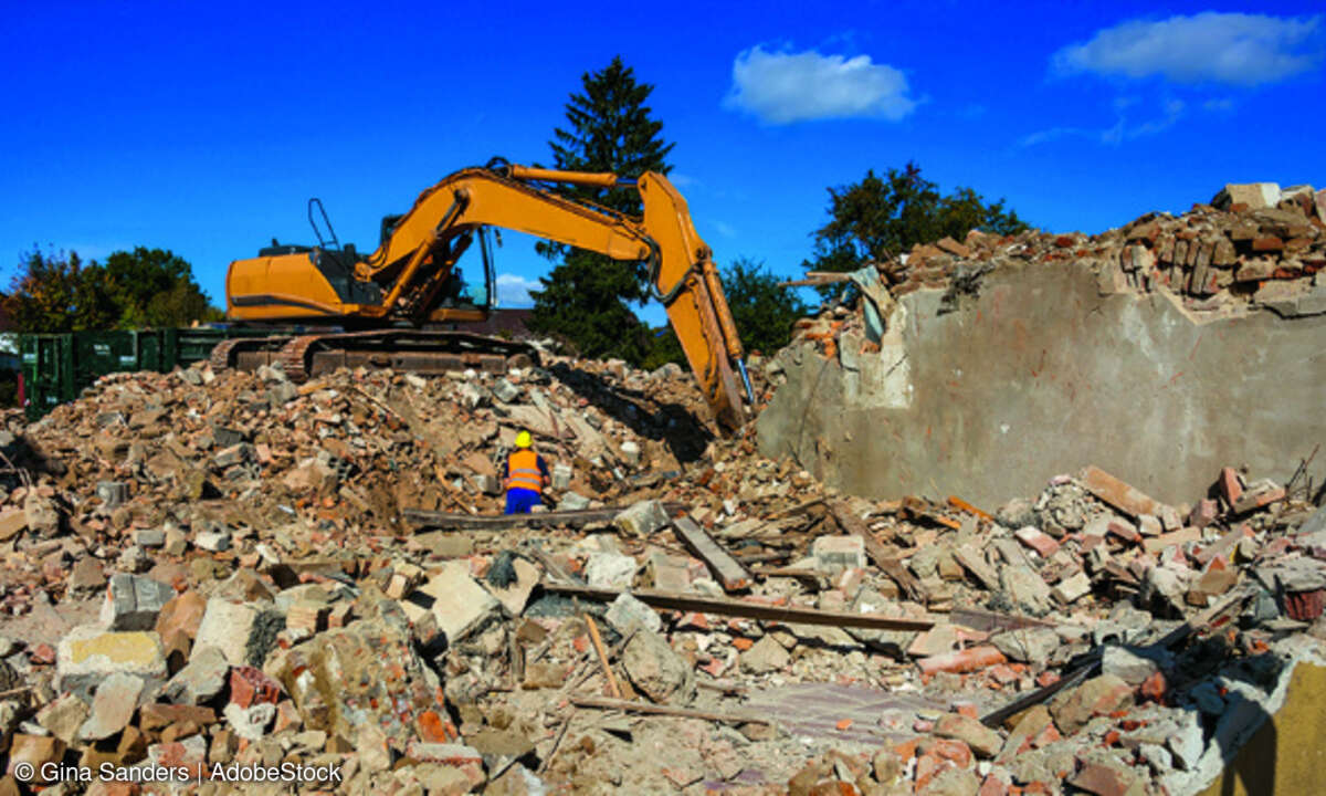 Abriss Baustelle Bagger