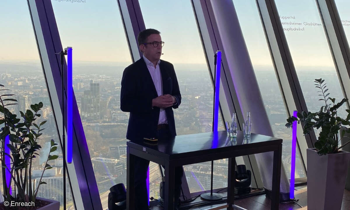Enreach Geschäftsführer Dr. Ralf Ebbinghaus gab Einblicke in die Unternehmensstrategie.