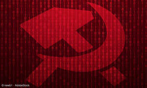 Warnung vor russischen Cyberangriffen Hacker und Sichel