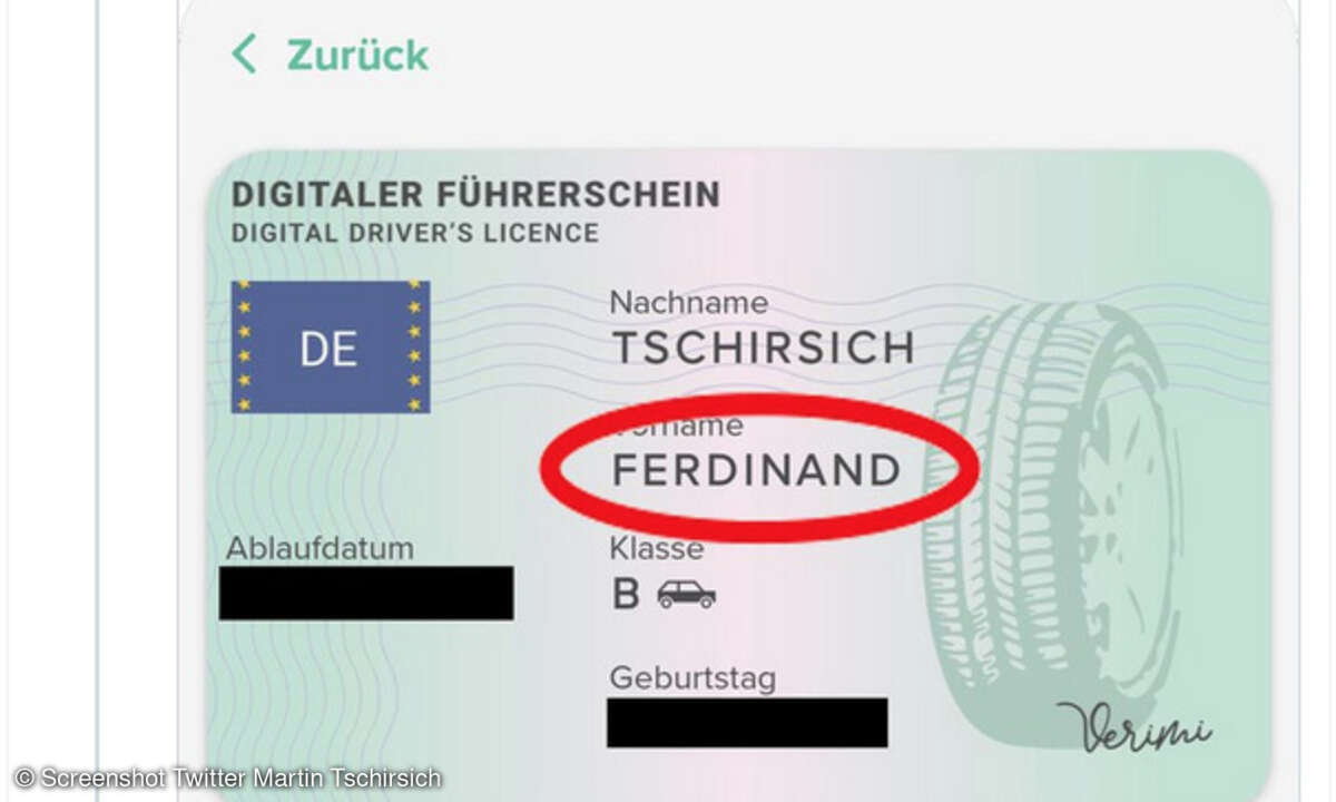 Gefälschter digitaler Führerschein