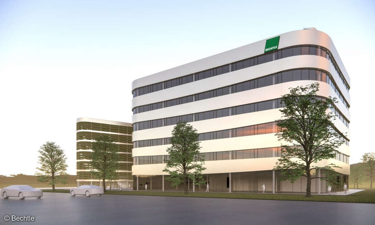 Rendering des geplanten IT-Zukunfts-Hubs von Bechtle in Neu-Ulm