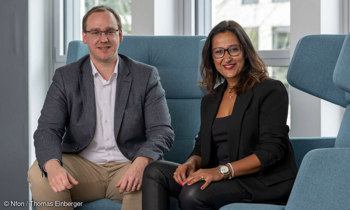 Stefan Steuer (Fokus MSP) und Jennifer Fritsch (Nfon)