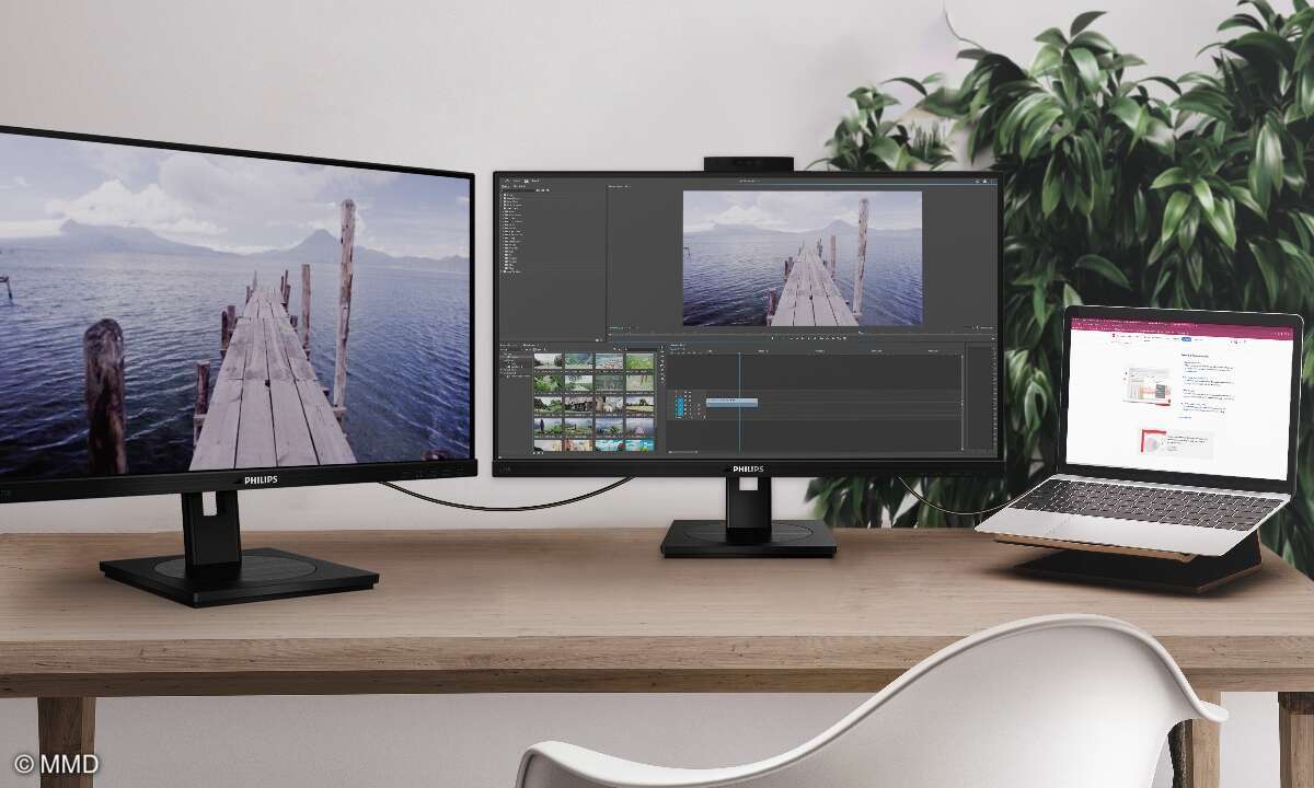 Monitore per Daisy Chain verbunden - der Philips 275B1 (links) und der Philips 276B1JH (rechts