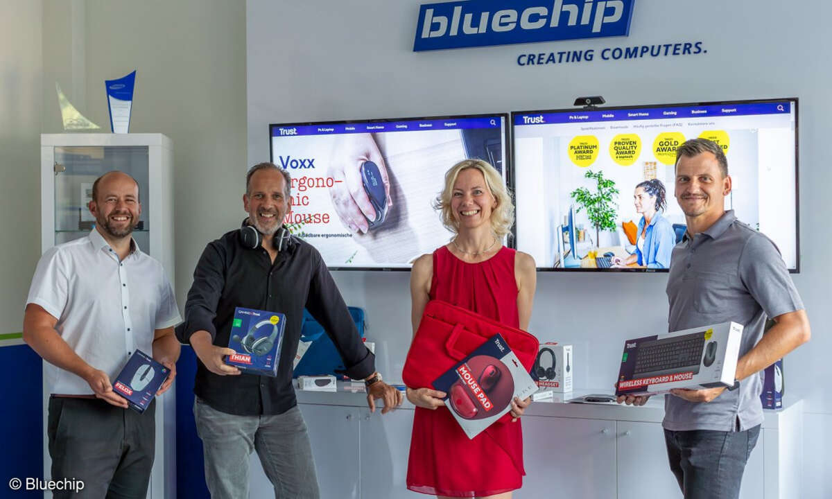 Sascha Morbitzer (Bluechip), Torsten Schmidtke (Trust), Amrei Bär (Bluechip) und Sebastian Albert (Bluechip)