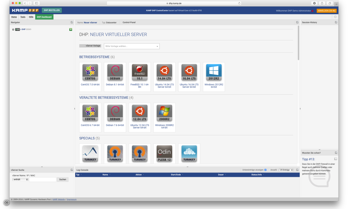 160509_Kamp_DHP_Apps-und-Templatesauswahl_vServer-Installation