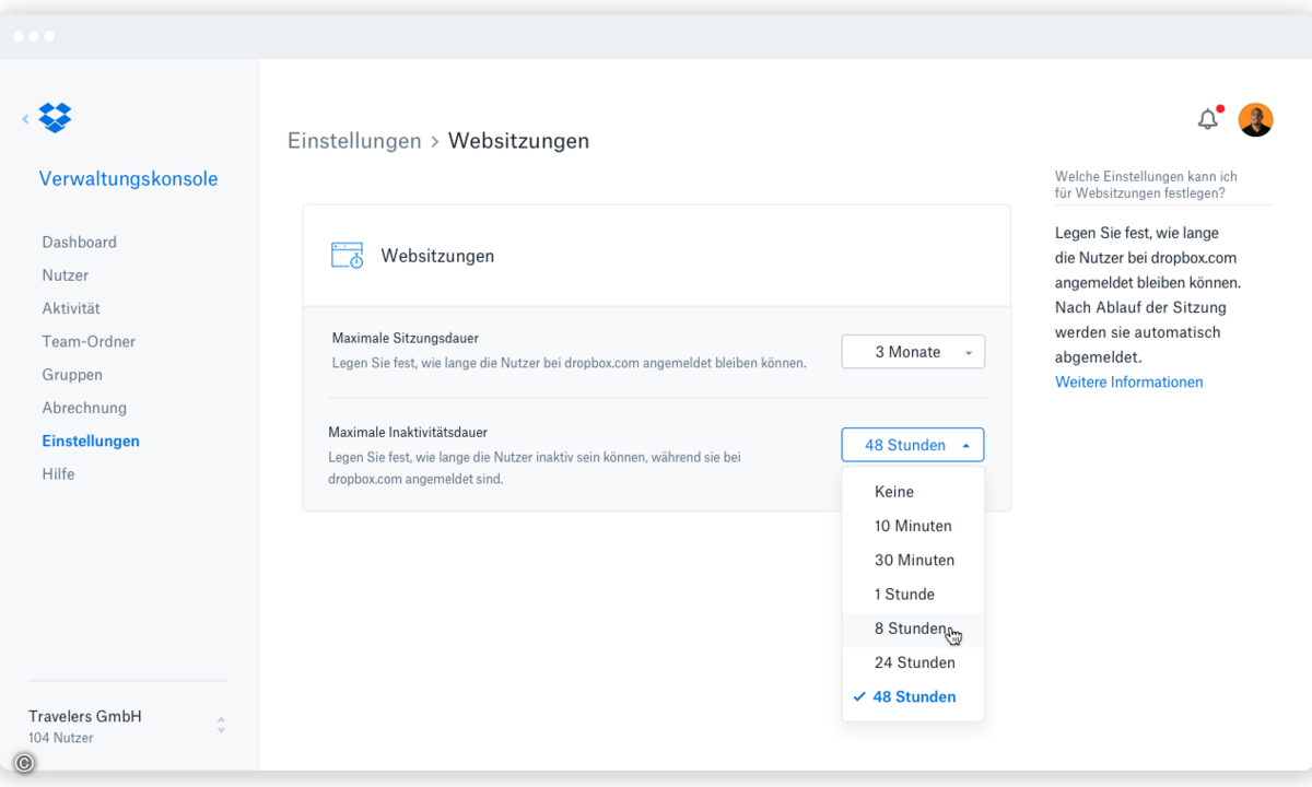 web session control_de