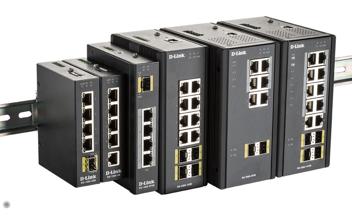 D-Link DIS-100G-Serie + DIS-300G-Serie Kombinationsbild L(Side)