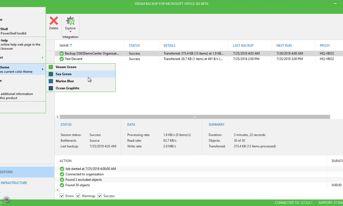 2018-07-2018-07_Veeam Backup f Office 365v2_Bedieneroberflaeche