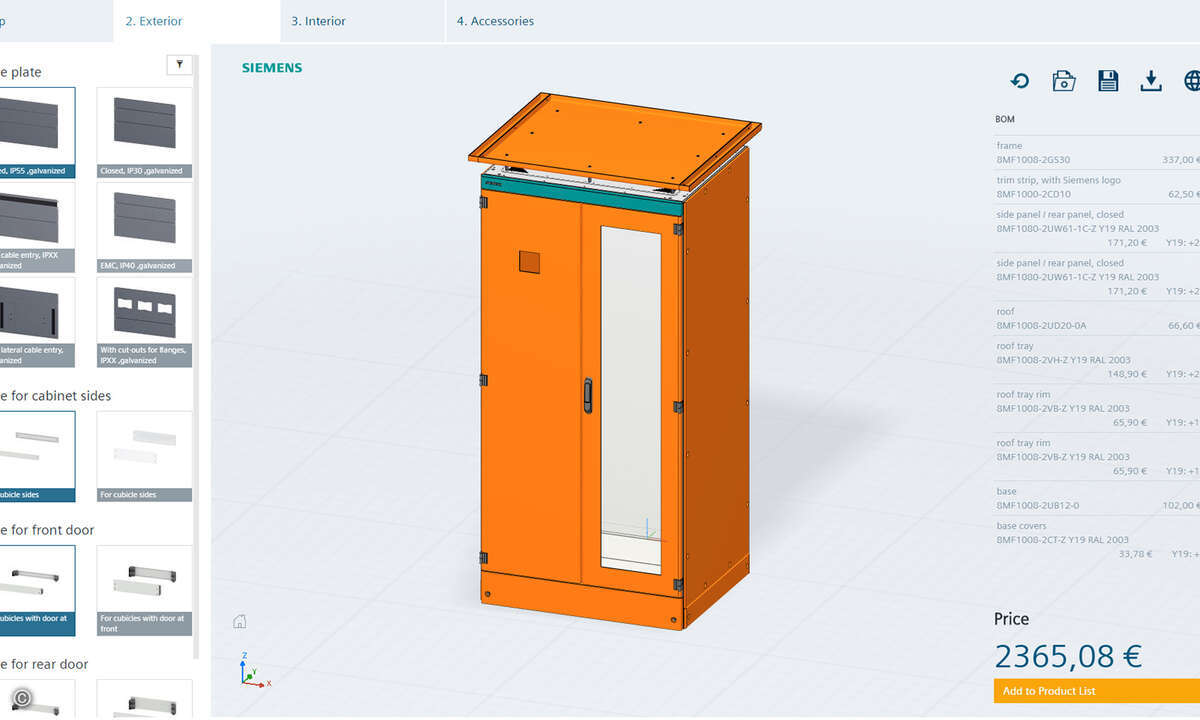 Neuer grafischer 3D-Konfigurator vereinfacht Planung von Schaltschränken / New graphical 3D configurator simplifies the planning of control cabinets