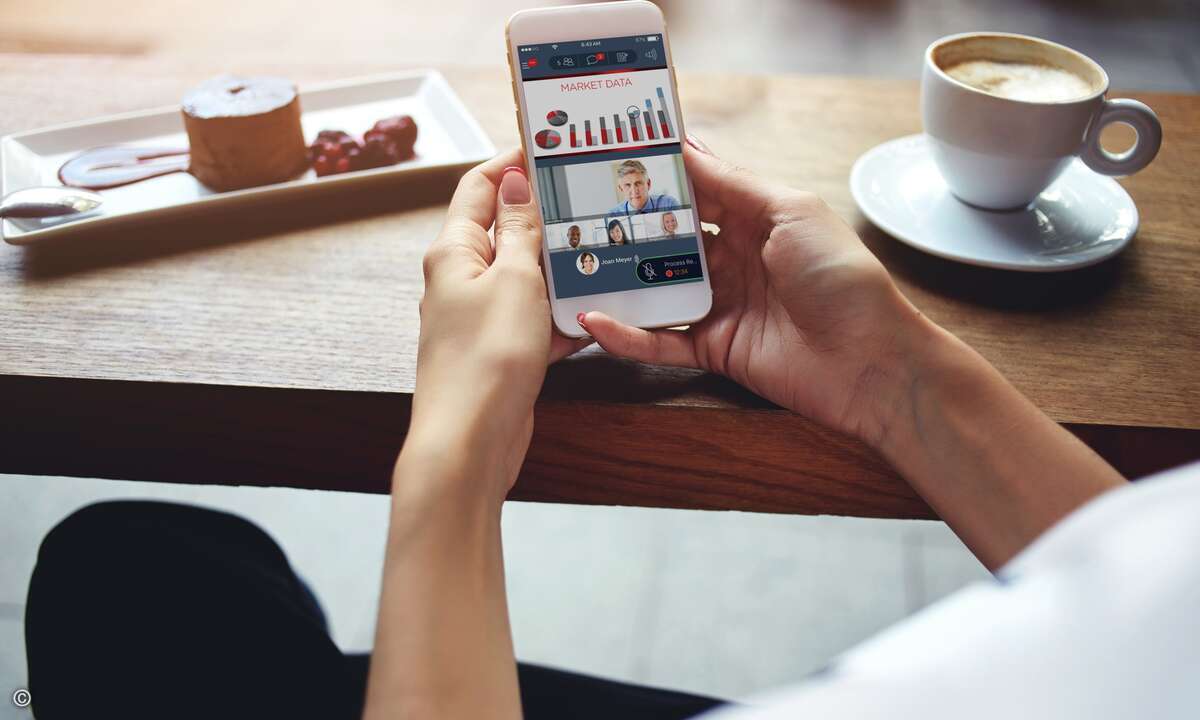 Avaya Equinox Mobile Phone in Use