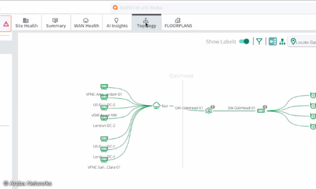 Aruba Central Topology View