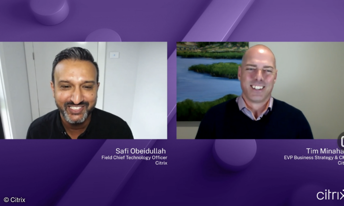 Diskutierten über die Zukunft der Arbeit im Jahr 2035: Safi Obeidullah, Field Chief Technology Officer bei Citrix, und Citrix-CMO Tim Manahan.
