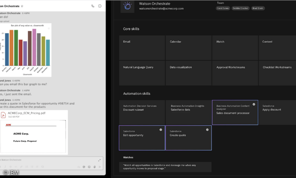 Mit Watson Orchestrate sollen sich künftig Routineaufgaben KI-basiert automatisieren lassen.