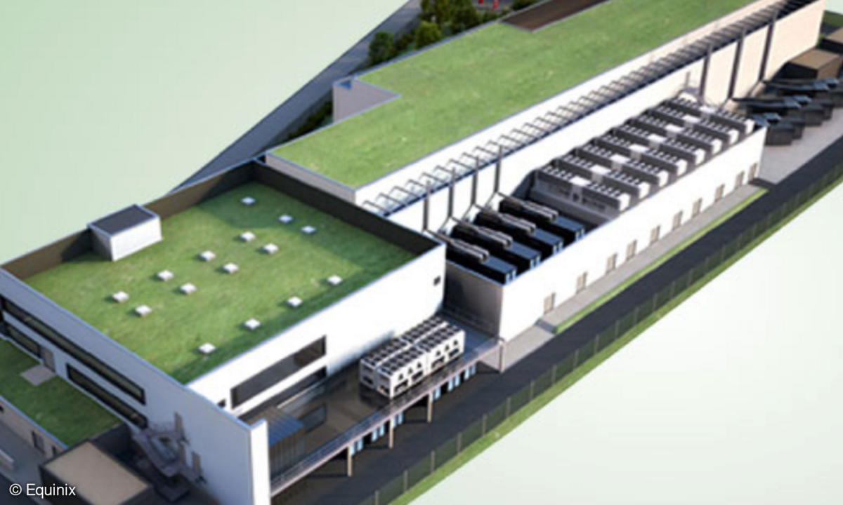Equinix-RZ mit begrüntem Dach