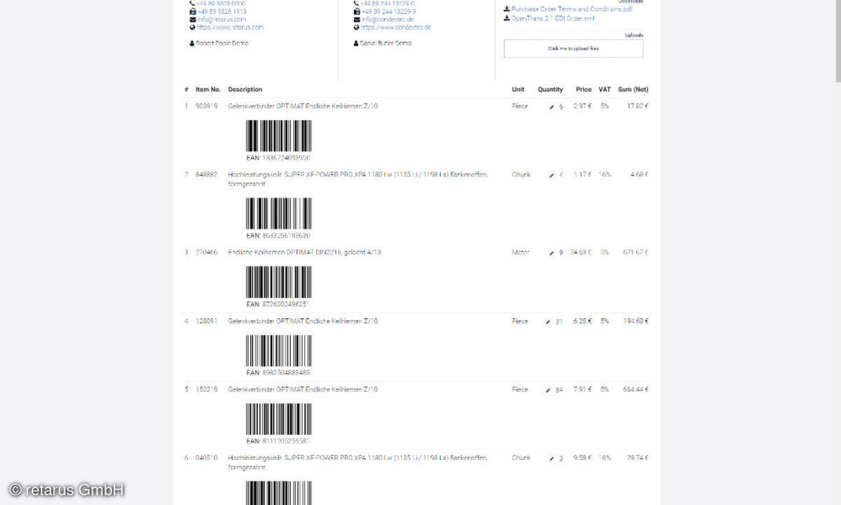 Retarus WebConnect for suppliers