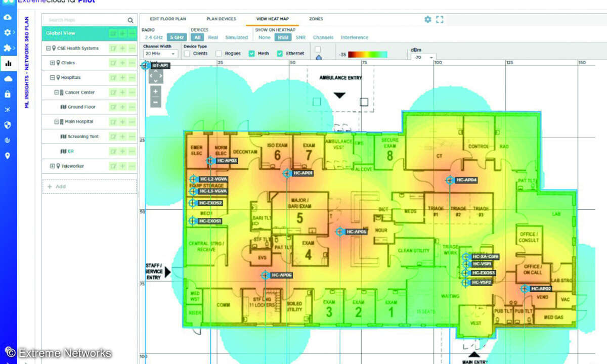 Visualisierung der WLAN-Abdeckun
