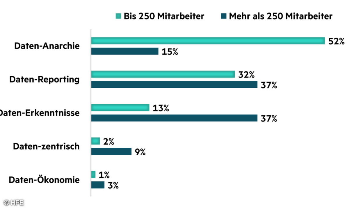 Die Aufschlüsselung nach Unternehmensgröße zeigt, wie sehr kleinere Unternehmen hinterherhinken.