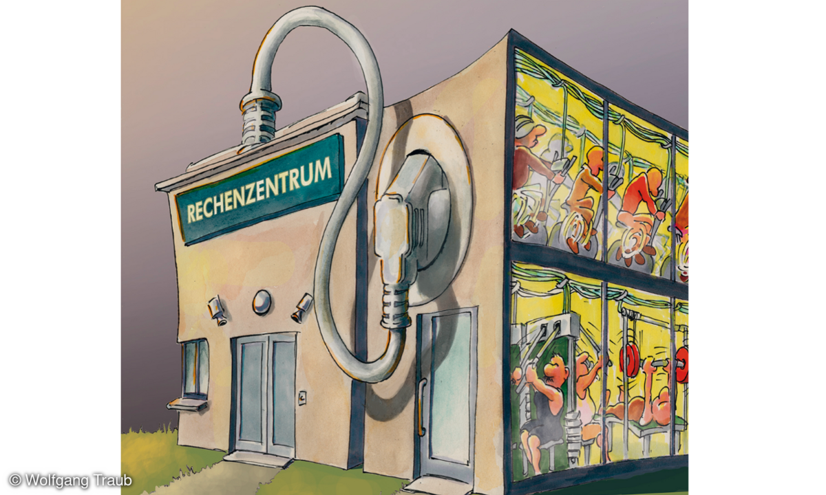 LANline-Cartoon Energieeffizientes RZ