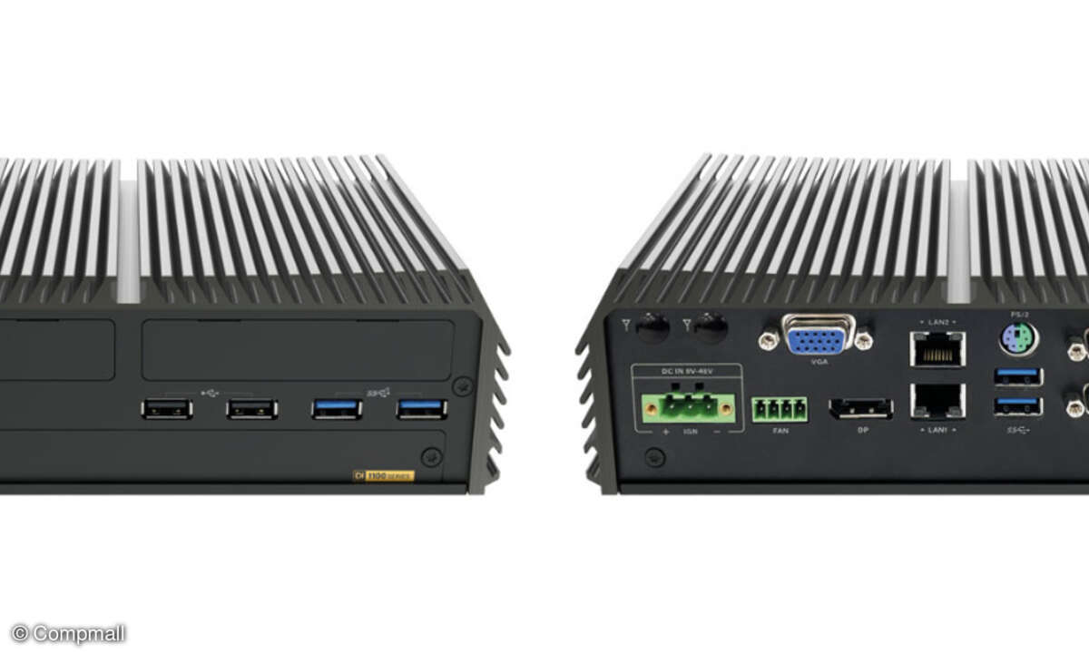 Der Embedded PC DI-1100 von Compmall ist für Intel-Core-U-Prozessoren der achten Generation konzipiert.