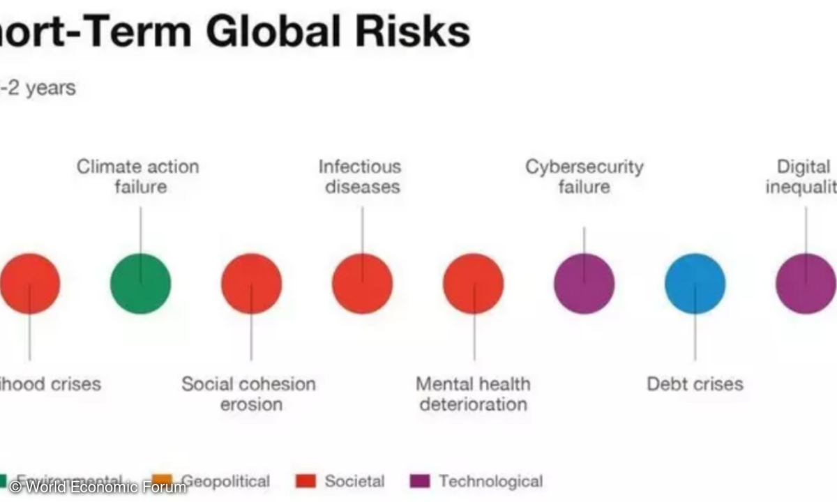 Die derzeit zehn größten Risiken weltweit laut WEF.