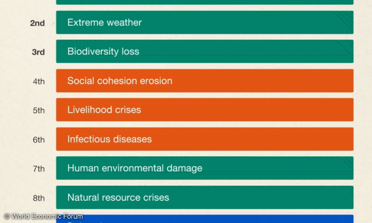 Die Risiken, die mit dem Klimawandel einhergehen, dominieren laut dem WEF die Risikolage im kommenden Jahrzehnt.