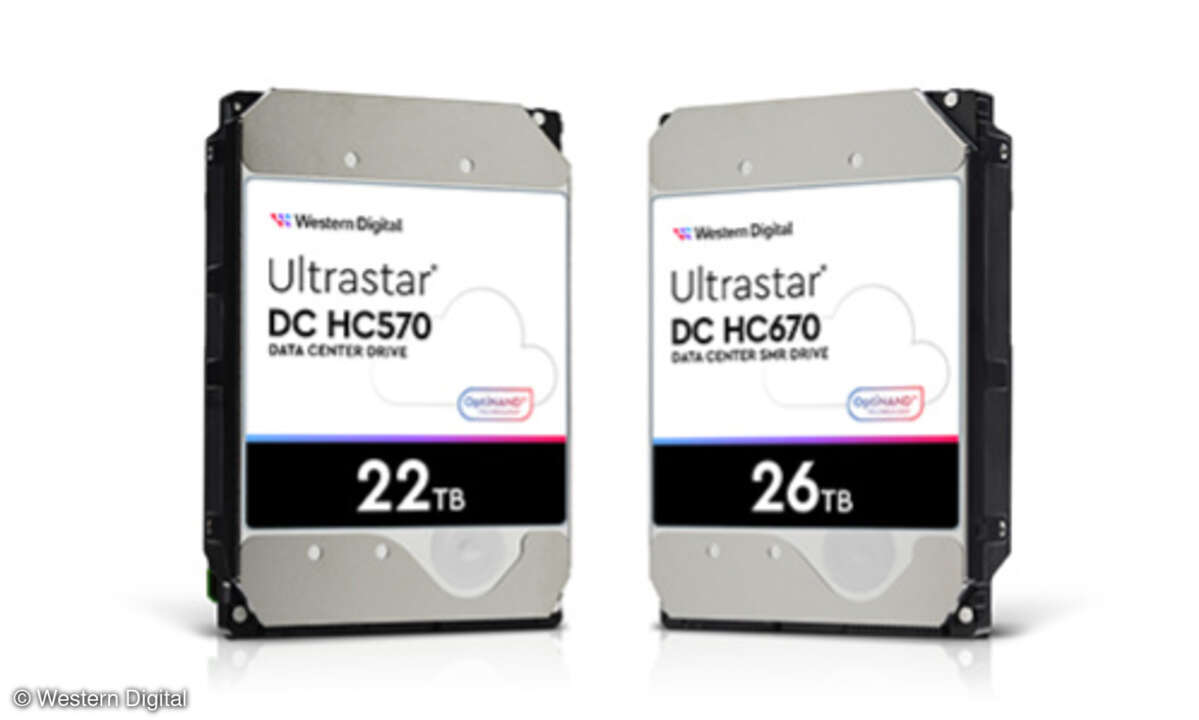 Western Digital stellte mit einer 22-TByte- und einer 26-TByte-SMR-HDD zwei neue Produkte für den Einsatz im Hyperscale-Cloud-Umfeld vor.