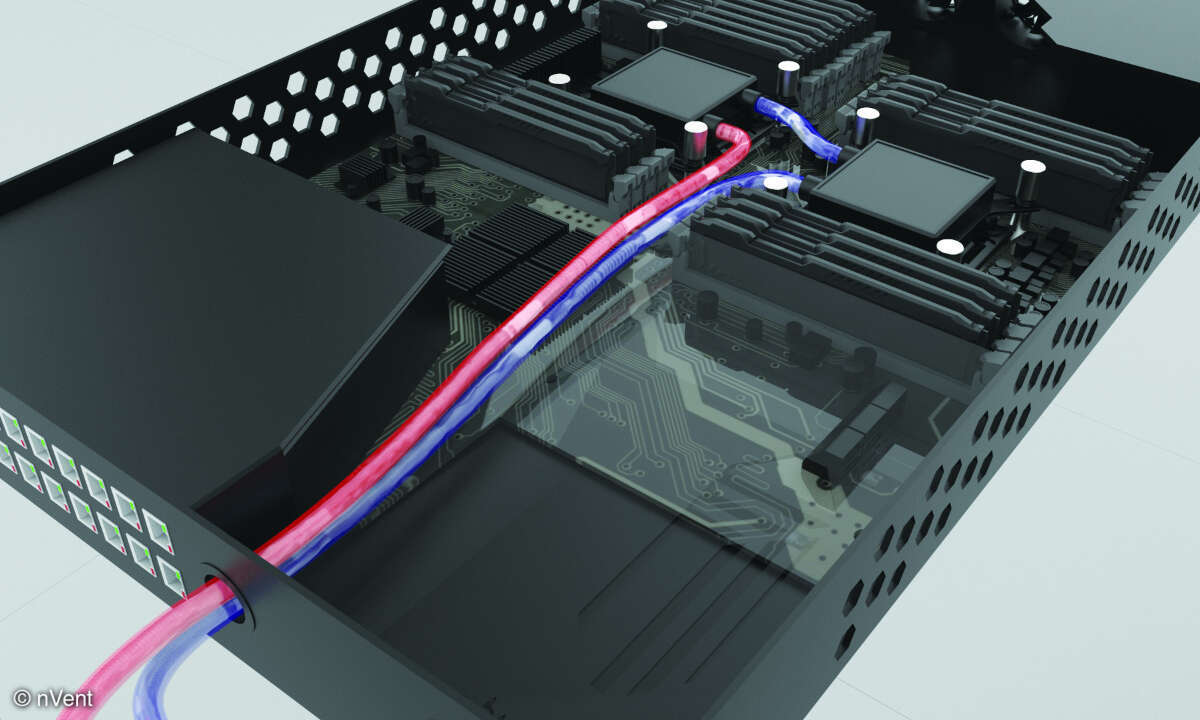 Direktkontakt-Flüssigkeitskühlung und Coldplate auf einer CPU.