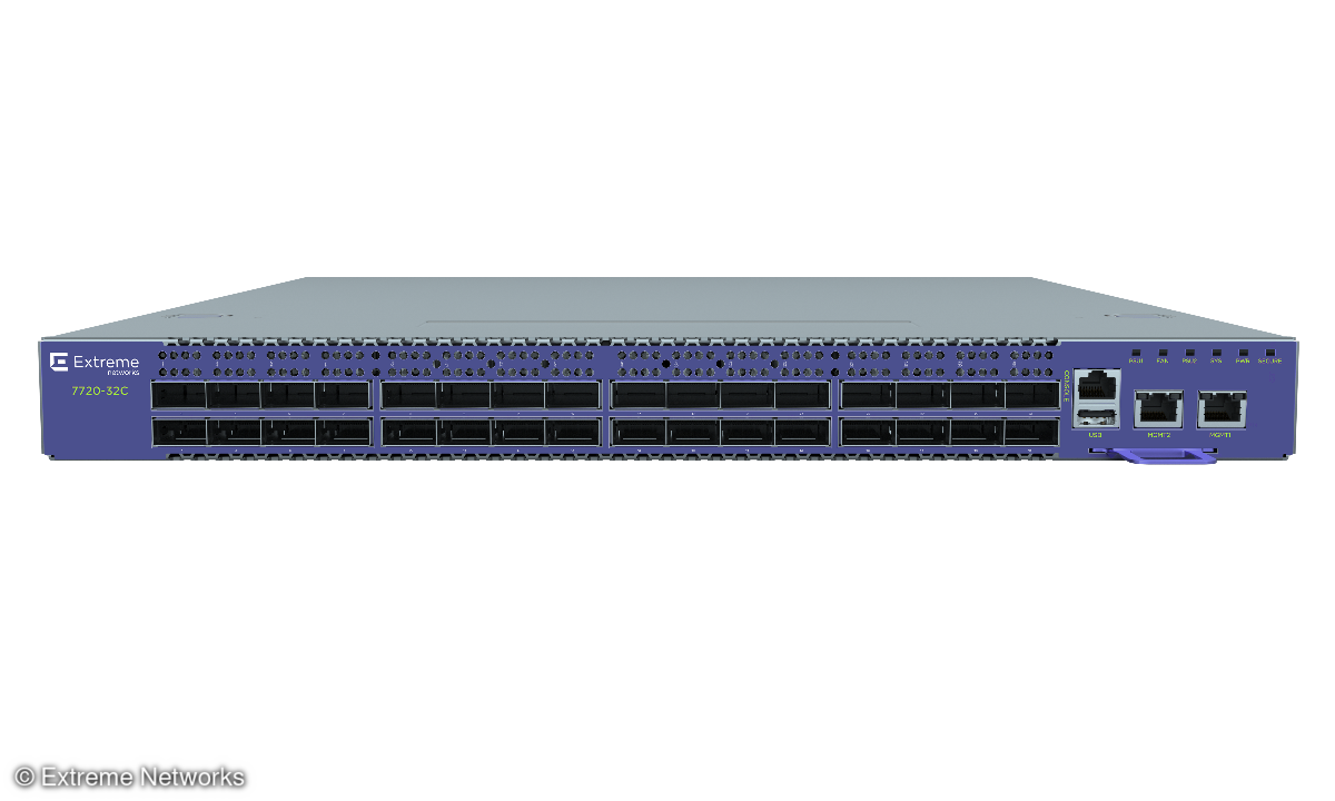 Der 7720 dient dazu, Core-Switching-Anforderungen mit bis zu 32 100-GBit-Ports zu erfüllen.