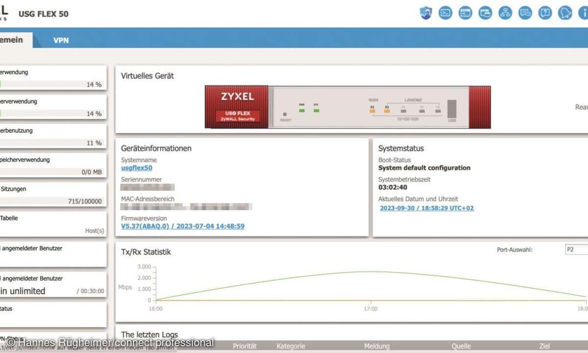 Screenshot Zyxel ZyWall USG Flex 50