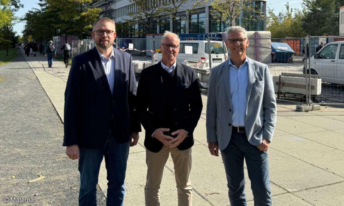 Martin Grüning, Geschäftsführer Materna Infrastructure Solutions; Kay Niederfahrenhorst, Vertriebsleiter Bundes- und Sicherheitsbehörden bei Dell; Michael Hagedorn, Vorstand Public Sector bei Materna (von links)
