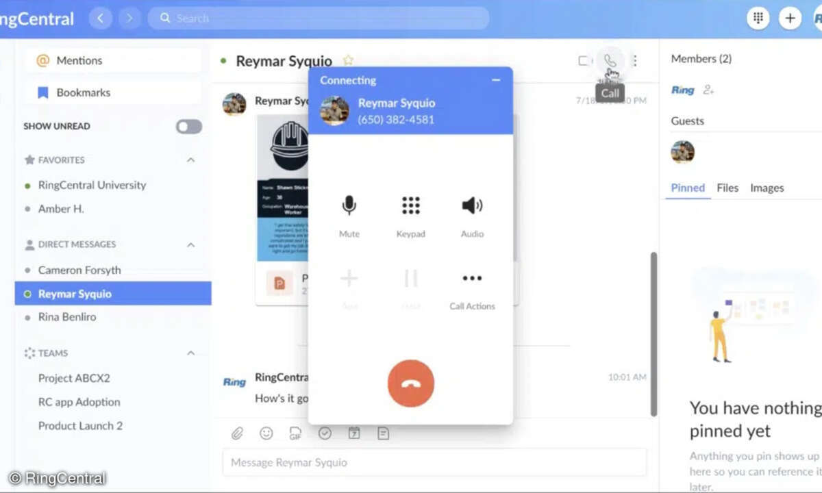 Screenshot RingCentral MVP
