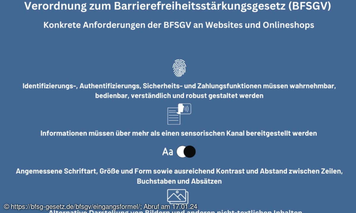BFSGV Anforderungen an Webites und Onlineshops
