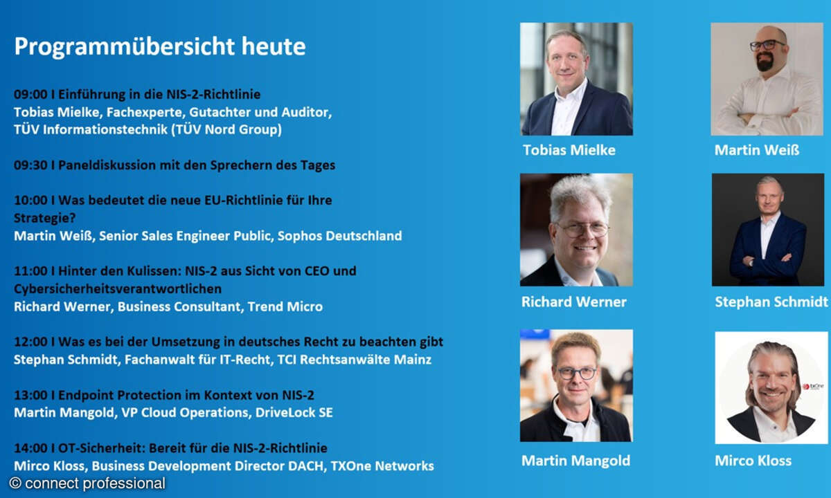 Programm und Sprecher des NIS-2-Webinartags 30.01.24