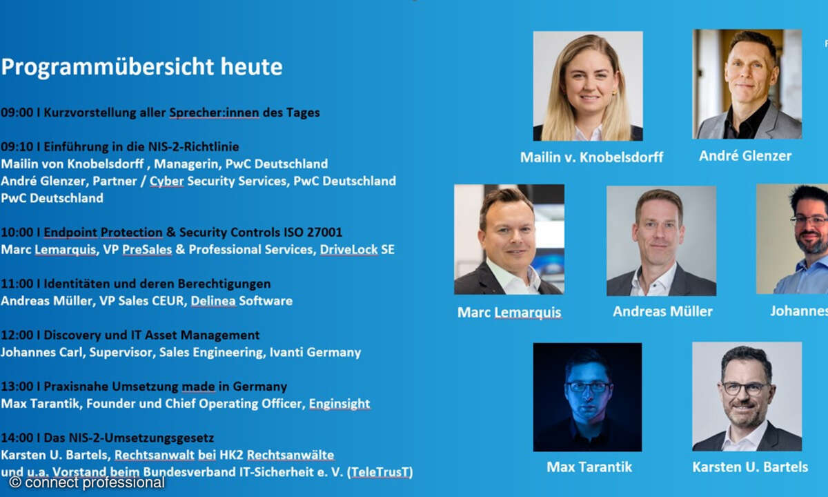 Sprecher und Programm Webinar-Thementag NIS-2 14.03.24