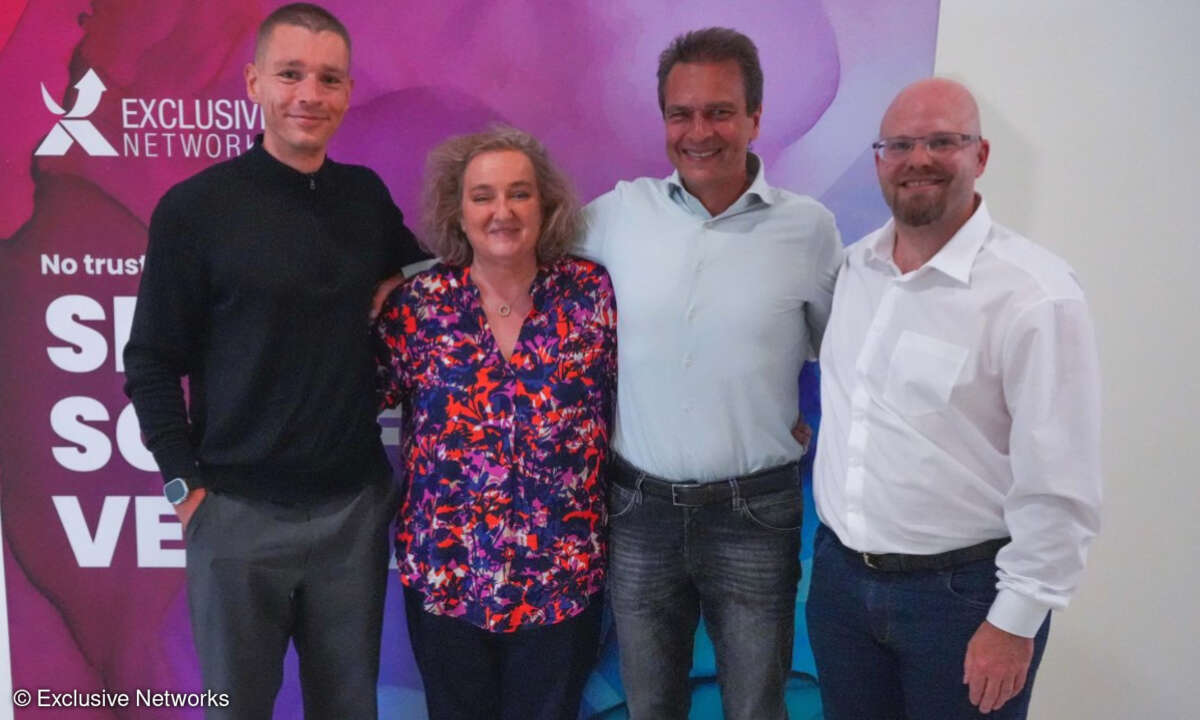 Das Team der neuen Business Unit „Networking DACH“ mit Dennis Hahner, Diana Braun, Andy Hahner und Martin Kluger (von links)