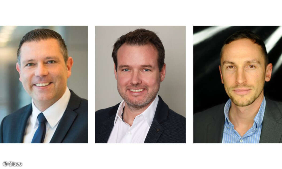 Frank Nebgen, Sven Terwedow und Marcus Gerstmann (von links) bei Cisco Deutschland