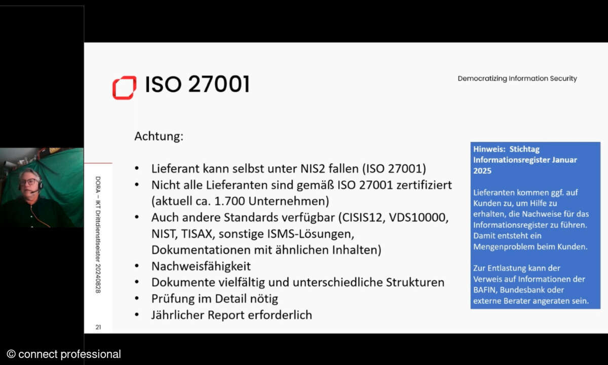Klaus Kilvinger, Opexa, DORA Webinar-Thementag