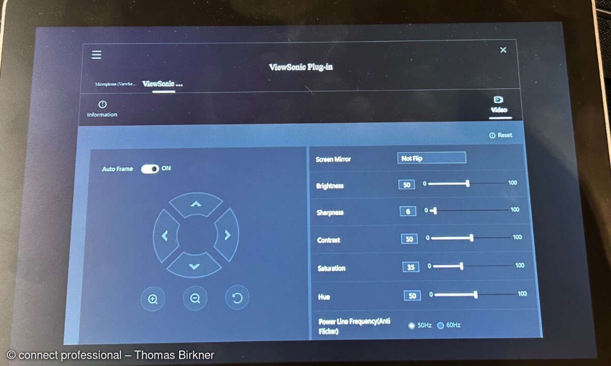 Einstellmöglichkeiten über das Touchpad