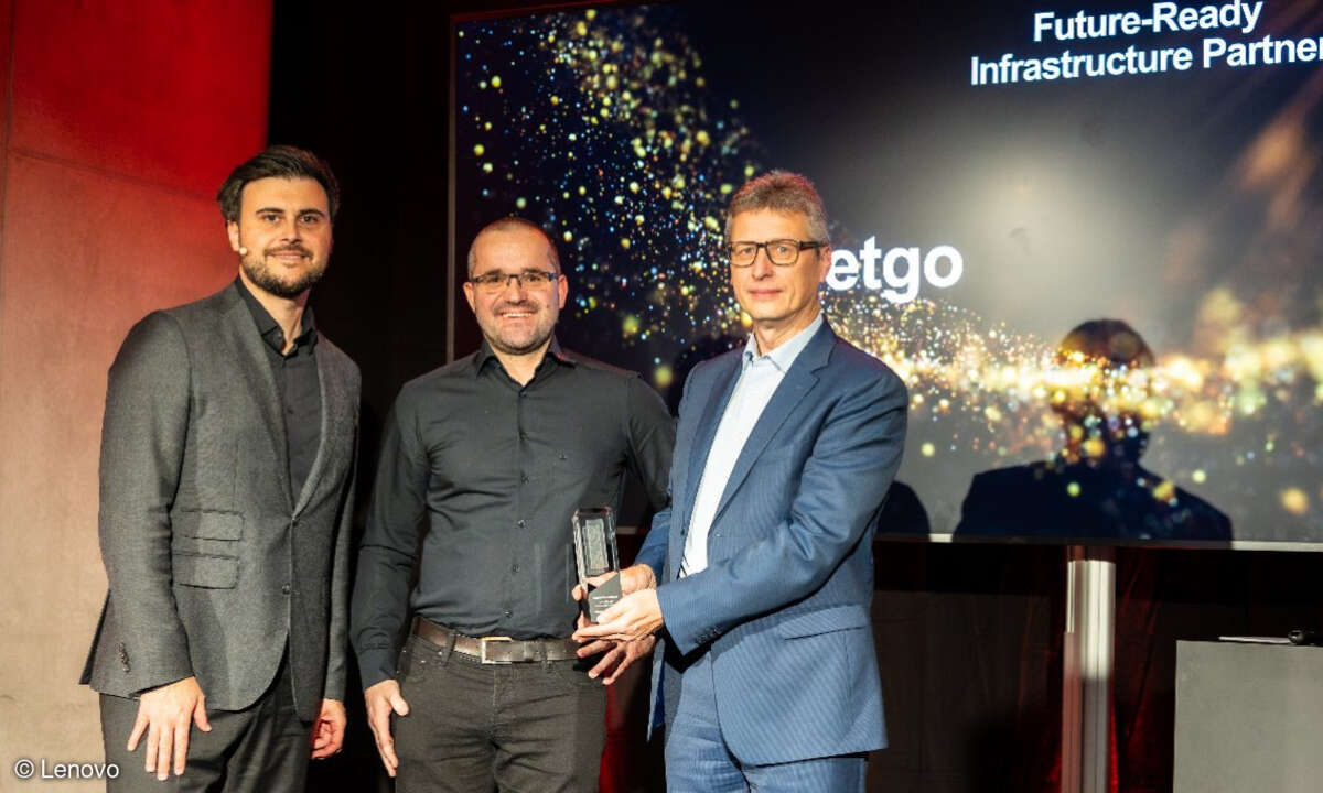 Im Bereich „Future-Ready Infrastructure Partner“ konnte sich die Netgo Group GmbH positionieren. Oliver Rootsey mit Sascha Mink und sowie Rolf Braun (von links) der Netgo Group GmbH