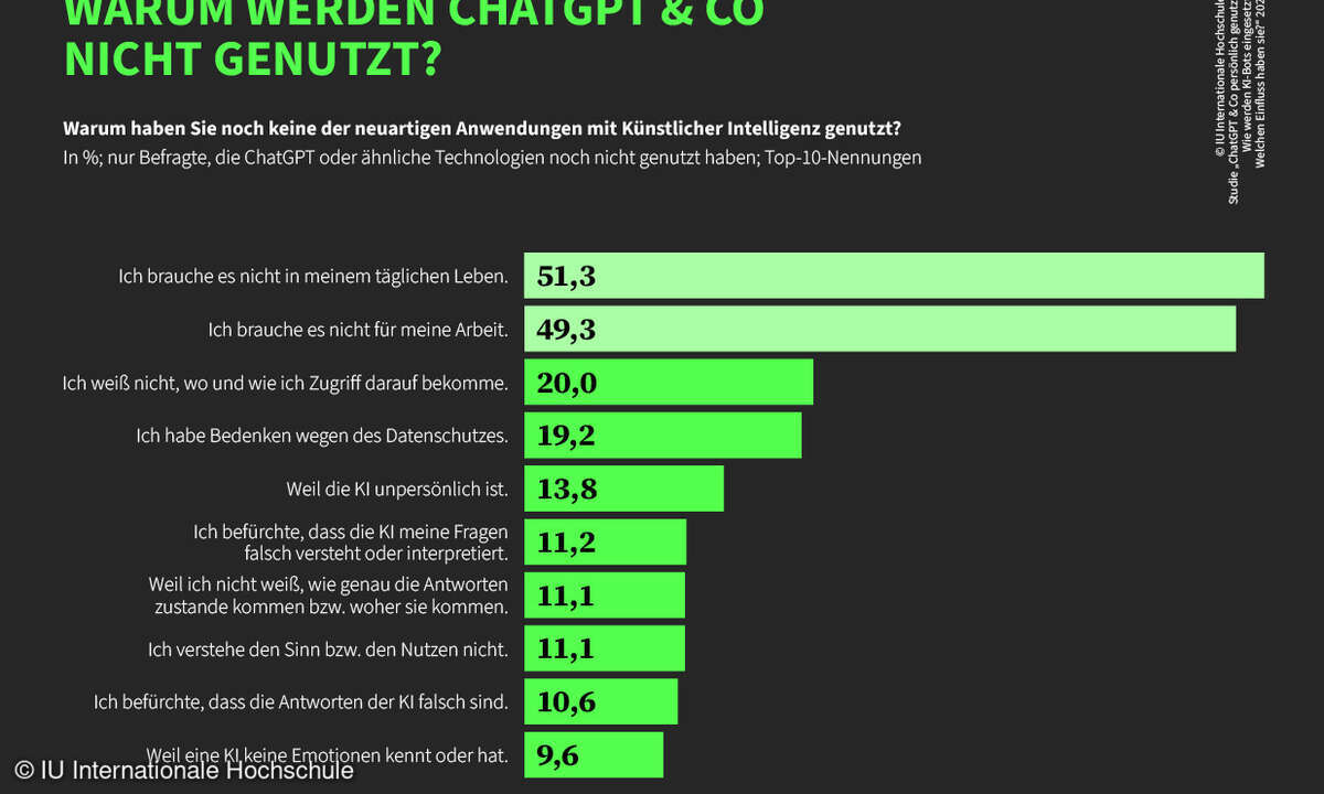 Warum werden ChatGPT und Co. nicht genutzt?