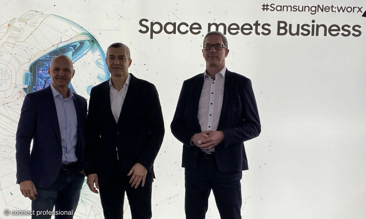 Samsungs Manager für das Mobile-B2B-Geschäft: Michael Vorberger, Tuncay Sandikci und Björn Schönfeldt (von links)
