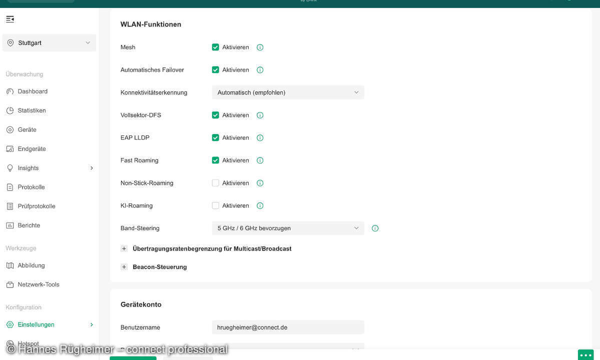 Screen Omada Pro WLAN